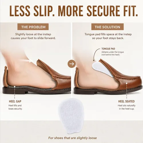 Vista 2 de 3 pares de almohadillas de fieltro medianas para lengua de zapatos sueltos y mocasines