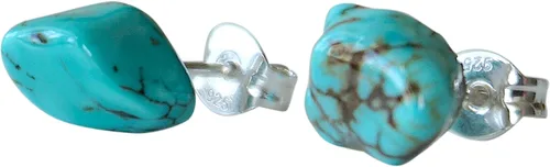 Vista 12 de Pendientes de botón de cristal de piedra natal para mujer y hombre - Plata esterlina