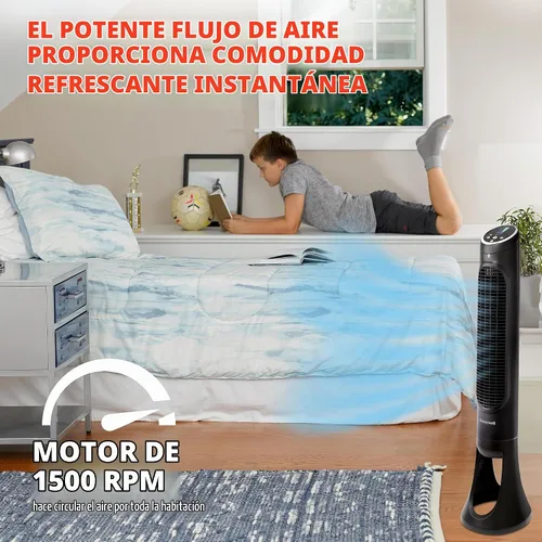 Vista 3 de Ventilador Honeywell 8 Enhanced Powerful and Quiet Fan Settings, Oscillating Airflow, Auto Timer, Slim Space-Saving Design with Remote Control