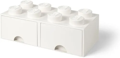 Vista 16 de LEGO - Cajón de ladrillos, 8 perillas, 2 cajones, caja de almacenamiento apilable, color verde menta aguamarina Verde oscuro