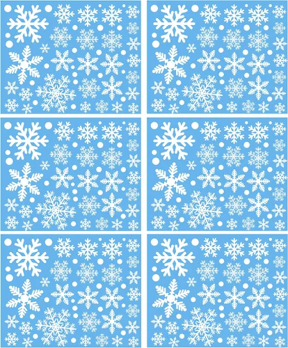 Vista 3 de 306 calcomanías de copos de nieve para ventana, calcomanías blancas de Navidad para ventana, decoraciones de invierno del país de las maravillas
