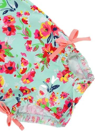 Vista 5 de RuffleButts - Traje de baño de manga larga, de una pieza, para bebéniñas, con protección solar UPF 50+