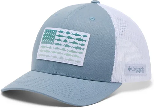 Vista 167 de Columbia Gorra de bola de malla Bandera antigua de malva/blanco/pescado