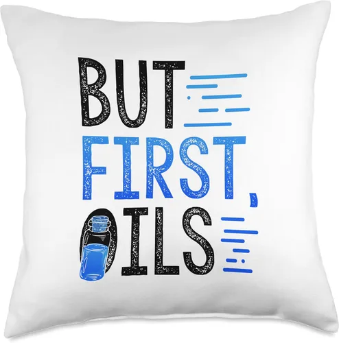 Vista 4 de Health Fitness Gift Exercise Apparel Kanig Designs Practitioner But First Fun - Almohada de aceites esenciales, 16 x 16 pulgadas, multicolor