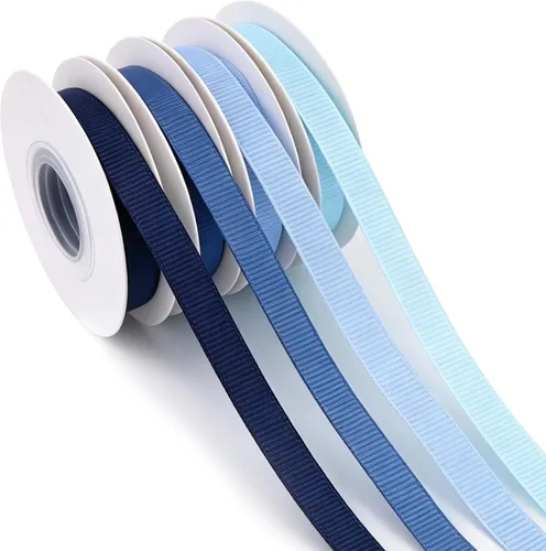 Vista 12 de TONIFUL 4 Rolls 3/8 Inch Christmas Grosgrain Ribbon Gift Wrapping Ribbon Christmas set