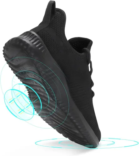 Vista 5 de Flysocks Zapatos deportivos para caminar para hombre, antideslizantes, ligeros, de malla transpirable para interiores y exteriores, gimnasio