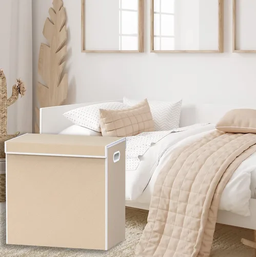 Vista 4 de Simple Houseware - Cesta doble para la ropa sucia, con tapa