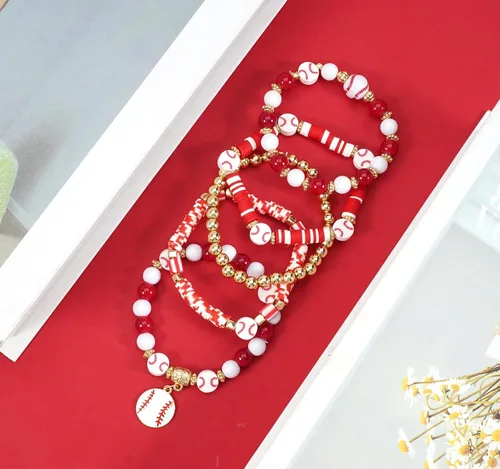 Vista 2 de Ardorchid Pulseras de Halloween para Mujeres Calabaza Fantasma Esqueleto Murciélago Calavera con Cuentas Apilables Elásticas Rugby Acción de Gracias