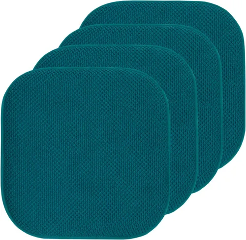 Vista 15 de Sweet Home Collection Cojines de espuma viscoelástica para silla, antideslizantes, diseño de panal de abeja, 16 x 16 pulgadas, paquete de 2
