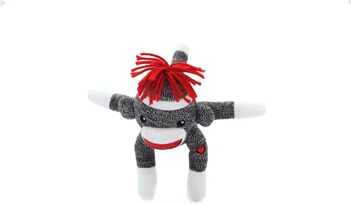 Vista 7 de Plushland Adorable mono calcetín de 8 pulgadas de alto, suave y realista, juguete de peluche de punto, para niños, bebés, adolescentes, niñas
