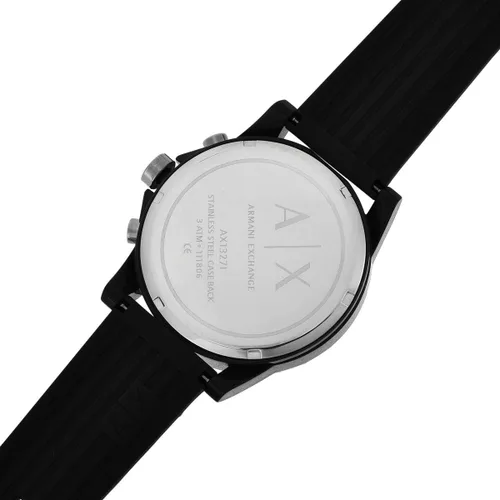 Vista 8 de Armani Exchange - Reloj de vestir con cronógrafo para hombre, con correa de cuero, acero o silicona