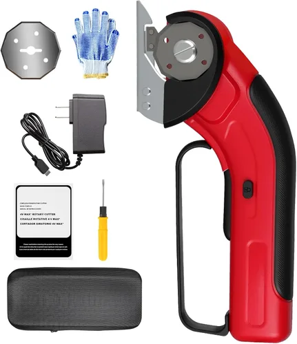Vista 8 de ZFULVO Tijeras Eléctricas Inalámbricas Recargables con 2 Cuchillas y Bolsa de Almacenamiento, Potente Cortador Giratorio de Cajas de Cartón 3.7V