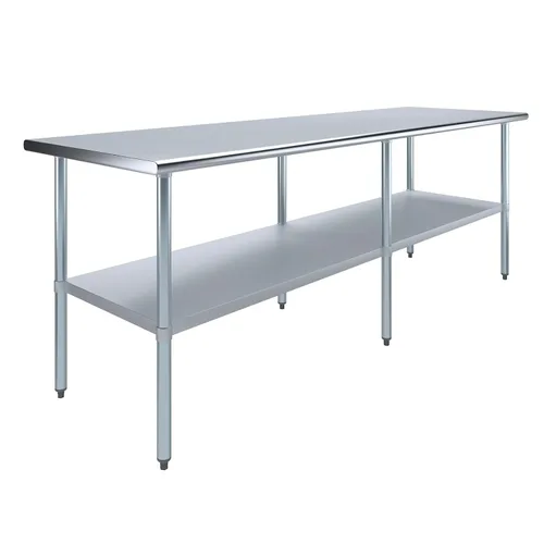 Vista 20 de AmGood Mesa de trabajo de acero inoxidable con estante inferior Preparación de alimentos NSF Estación de trabajo utilitaria