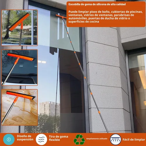 Vista 6 de Kit de plumero de alto alcance de más de 20 pies con poste de extensión de 3 a 14 pies, kit de limpieza de techo alto y ventana con poste