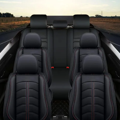 Vista 2 de Funda de asiento de auto de 7 asientos para Nissan Armada 2004-2023, funda de asiento duradera, resistente al desgaste, impermeable, transpirable