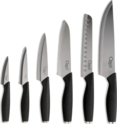 Vista 2 de Ozeri Elite Chef II - Juego de cuchillos de cerámica, 12 piezas, color negro