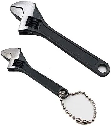 Vista 5 de Mini llave de 2.5 pulgadas/2.677 in, llave de tuerca ajustable, herramienta de mano, herramienta de mano, anillo de cadena de regalo