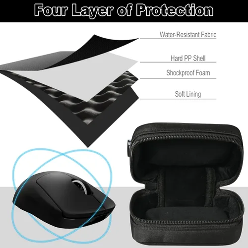 Vista 3 de Funda para mouse compatible con Logitech MX Anywhere 3S/2S Advance, bolsa de almacenamiento universal de viaje para M720 Triathlon/M705