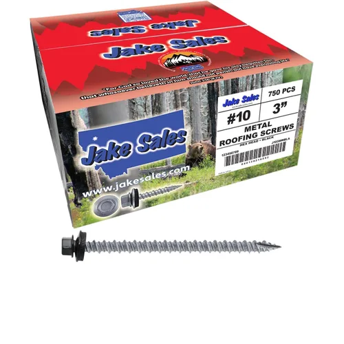 Vista 342 de Tornillos para techos de metal gris ABC 10 x 1 - Cabezal hexagonal - Arandela EPDM - Arandela de arranque automático/roscado - 1 bolsa - 250
