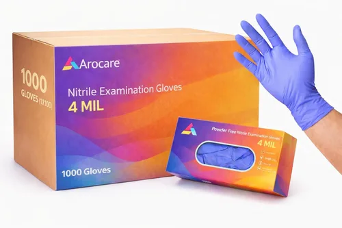 Vista 3 de AroCare Examination Nitrile Gloves, Disposable, Powder-Free, Latex-Free, Multi-Purpose Protective Gloves for Medical