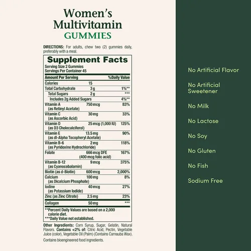Vista 6 de Nature's Bounty Gomitas multivitamínicas para mujeres, suplementos vitamínicos para adultos, salud general, apoya la salud inmunológica y ósea