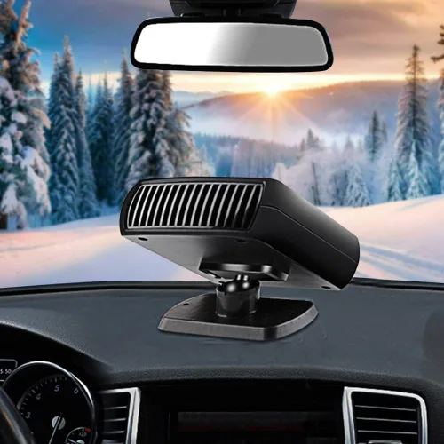 Vista 6 de MASO Calentador de coche portátil 2 en 1 de 12 V, descongelador de coche de calentamiento rápido, ventilador de refrigeración de coche caliente