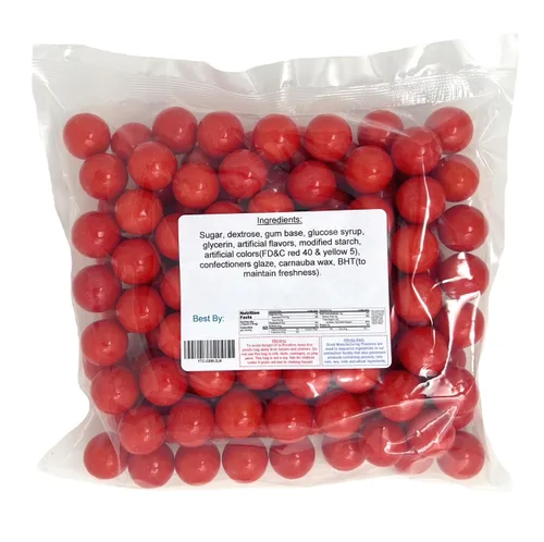 Vista 2 de YANKEETRADERS Gumballs con sabor a fruta roja brillante de 1 pulgada, 2 libras a granel