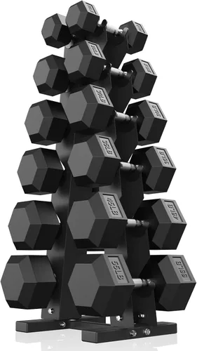 Vista 32 de Hex Dumbbell Sets with Rack, 85-560lb Dumbbell Weight Set & Storage Rack