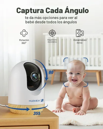 Vista 3 de MUBVIEW Cámara de seguridad interior de 5MP, cámara WiFi de doble banda