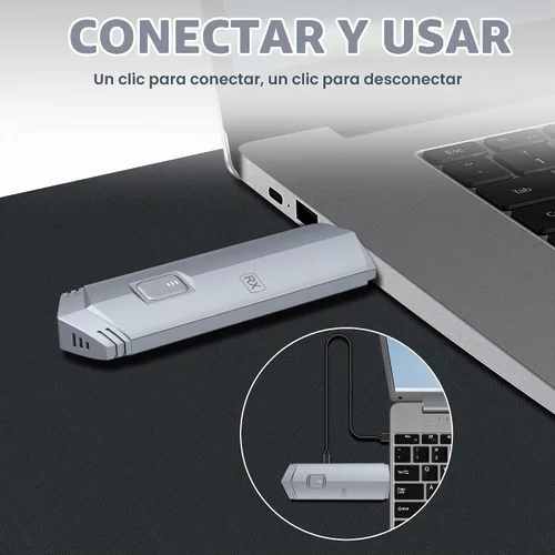 Vista 2 de Transmisor y receptor HDMI inalámbrico, extensor inalámbrico HDMI portátil 4k Plug & Play, compatible con 2.4/5GHz para transmisión de video y audio