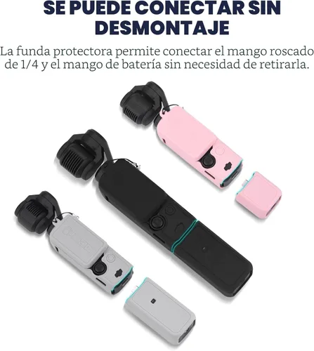 Vista 8 de BRDRC Funda de silicona Pocket 3, funda protectora con protector de lentes, funda antiarañazos compatible con DJI OSMO Pocket 3 Combo para creadores