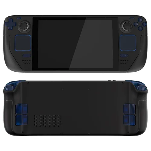 Vista 7 de eXtremeRate Clear Blue Replacement Full Set Buttons for Steam Deck, DIY Custom ABXY D-pad Trackpad Bumpers Triggers Buttons Screwdriver Tools for
