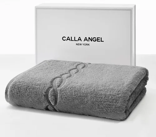 Vista 5 de Superior - Toalla de baño de 35.27 oz de algodón egipcio gris de gran tamaño, 63 x 31 pulgadas, 1 pieza, toalla gris cadena gris