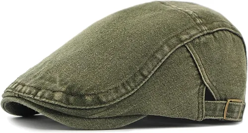 Vista 16 de Gorra de Newsboy para hombre, ajustable, plana, Ivy Gatsby, gorra de conducción de cabbie, transpirable, de algodón, gorra de golf