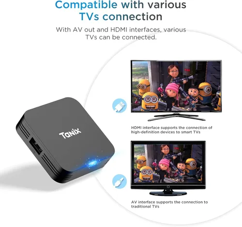 Vista 9 de Android TV Box 10.0, Android Box 2GB RAM 16GB ROM, H313 Quad-Core Android Box, soporte 2.4G WiFi, 4K Smart Mini TV Box Tamaño compacto