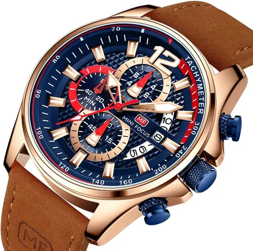 Vista 2 de KXAITO Relojes para hombre, reloj cronógrafo deportivo militar, resistente al agua, correa de cuero de silicona luminosa, relojes casuales