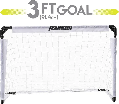 Vista 2 de Franklin Sports Mini portería de fútbol para niños, red plegable para patio trasero para niños y niños pequeños, portería de acero portátil