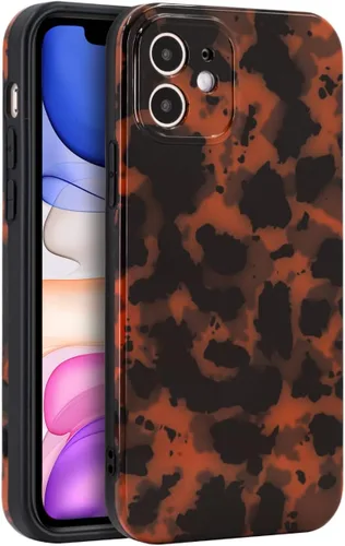 Vista 19 de Funda para iPhone 17 Pro, cubierta delgada de TPU con diseño de caparazón de tortuga ligera para mujeres, soporte para teléfono con protección Carey