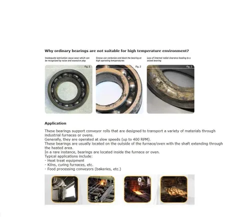 Vista 8 de Power Transmission Products 6013 High Temperature Bearing 65x100x18mm 500 Degrees Celsius Full Ball TB6013 Bearings