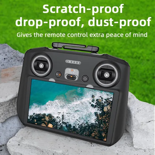 Vista 4 de Funda protectora de silicona para controlador+películas protectoras de pantalla HD para DJI Mini 4 Pro/DJI Air 3/DJI Neo Drone RC 2 Accesorios