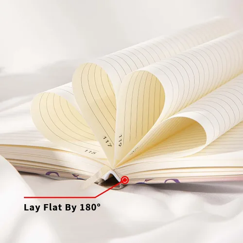 Vista 7 de TIEFOSSI Cuaderno de Diario A5 - Cuadernos de Tapa Dura Rayados para la Universidad para Mujeres - Papel Grueso de 100 g/m² 224 Páginas Numeradas
