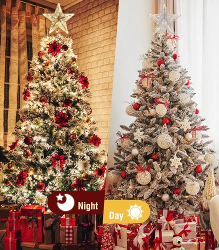 Vista 7 de Luxspire Estrella Superior para Árbol de Navidad, Luces LED de Metal con Purpurina 3D para Decoraciones Navideñas, Operada con Control Remoto y USB
