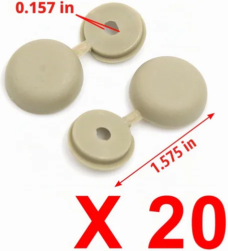 Vista 3 de uxcell 20 tapas plegables de 0.157 in con bisagras beige para decoración de muebles de hogar y automóvil, 20
