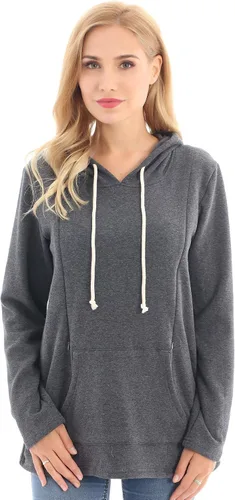 Vista 7 de Bearsland - Sudadera de lactancia y maternidad para mujer, con bolsillos y capucha