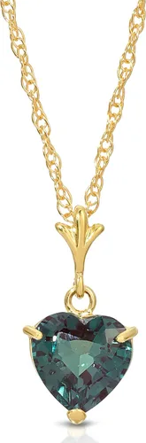 Vista 3 de Galaxy Gold GG Juego de collar y aretes de oro amarillo macizo de 14 quilates con corazón cultivado en laboratorio, grado AAA