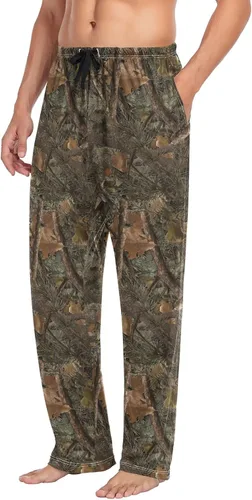 Vista 4 de Pantalones de pijama para hombre, pantalones de pijama para dormir, pantalones de descanso con bolsillos, S, M, L, XL, XXL