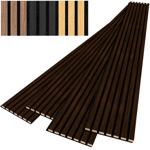 Vista 4 de 4 paneles acústicos de listones de madera para una decoración elegante y reducción de ruido