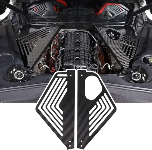 Vista 10 de TOYCIDFG Cubierta de panel de bahía del motor, protector de protección contra salpicaduras izquierda y derecha para C8 Corvette 2020-2024 Accesorios