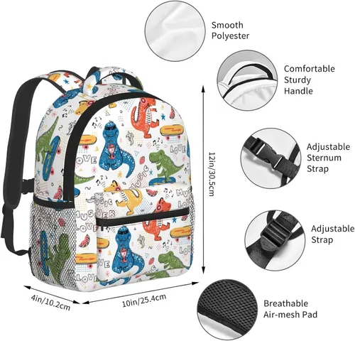 Vista 5 de Mini mochila escolar de 12 pulgadas para niños y niñas, MultiColor20, Mochilas Daypack