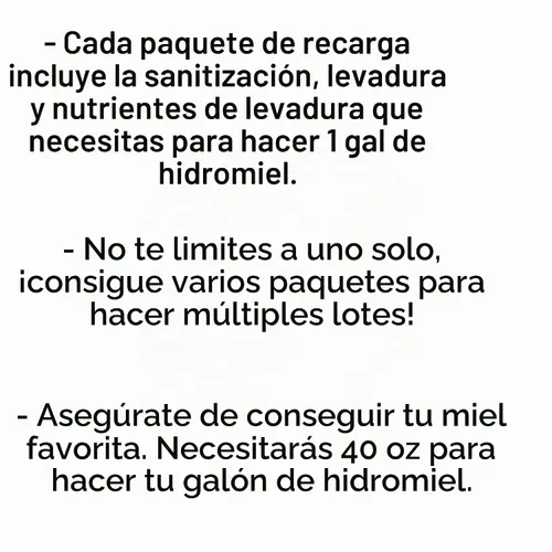 Vista 2 de Mead Making Kit - Paquete de recambio – Haz 1 galón – Funciona con cualquier kit de fabricación de hidromiel de 1 galón – Perfecto para hacer